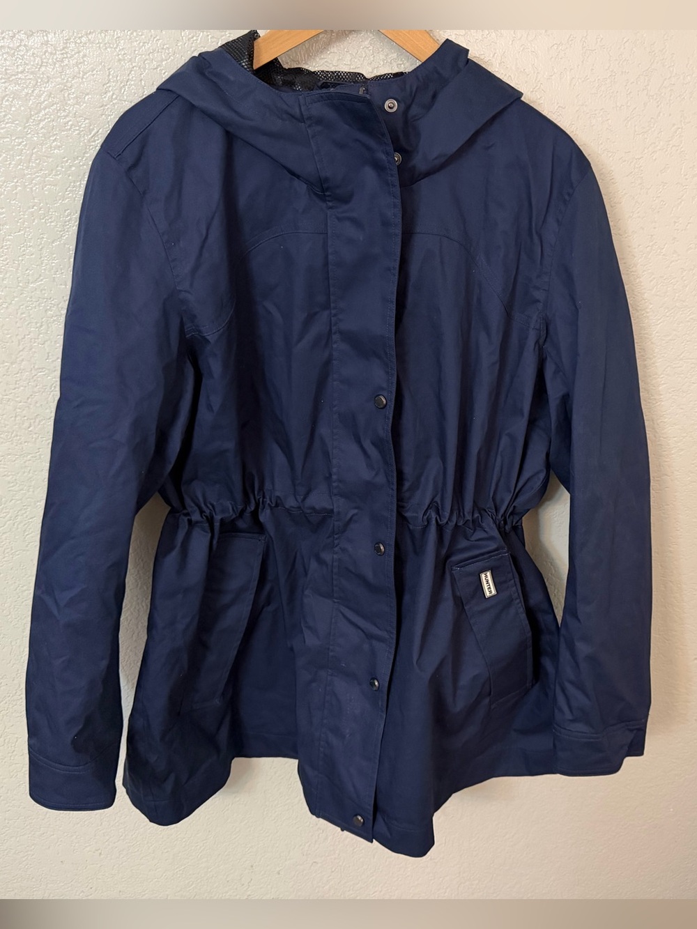 Hunter Womens Rain Jacket Size 2XL Navy Blue Color Lightweight